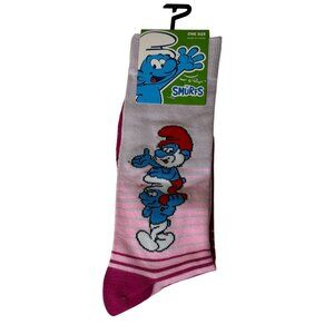The Smurfs Papa Smurf Pink Ombre Crew Socks One Size NWT